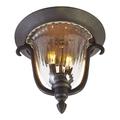 Kalco Textured Matte Black Santa Barbara Outdoor 2 Light Flush Mount Ceiling 9017MB